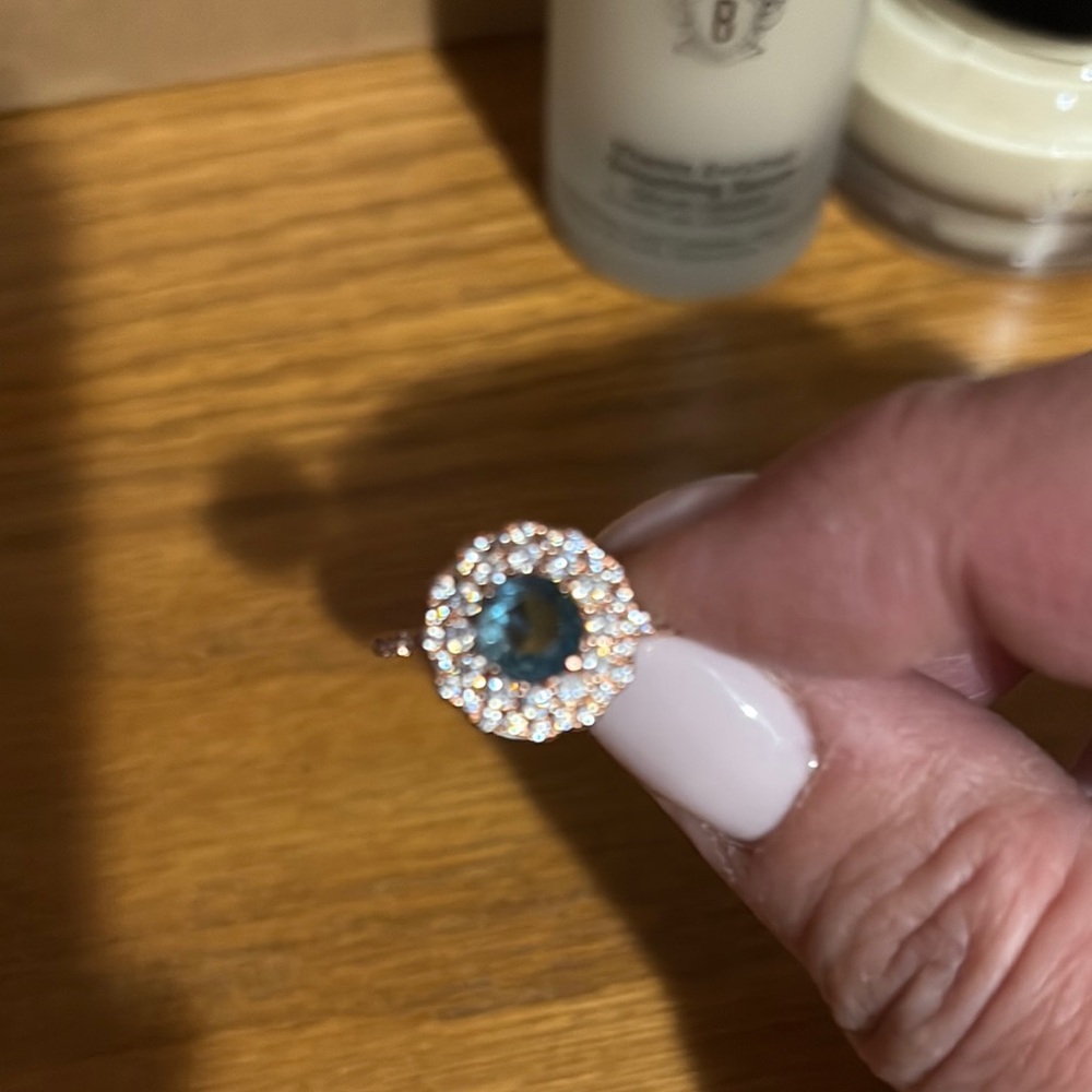 Elegant Blue and Silver Women's Ring